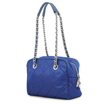 Prada Chain Shoulder Bag Triangle Logo Quilted Nylon — view 2