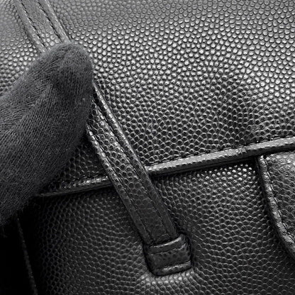 Chanel Shoulder Bag Strap Clutch CC Logo Caviar Leather 26 Pre Collection Black — view 8