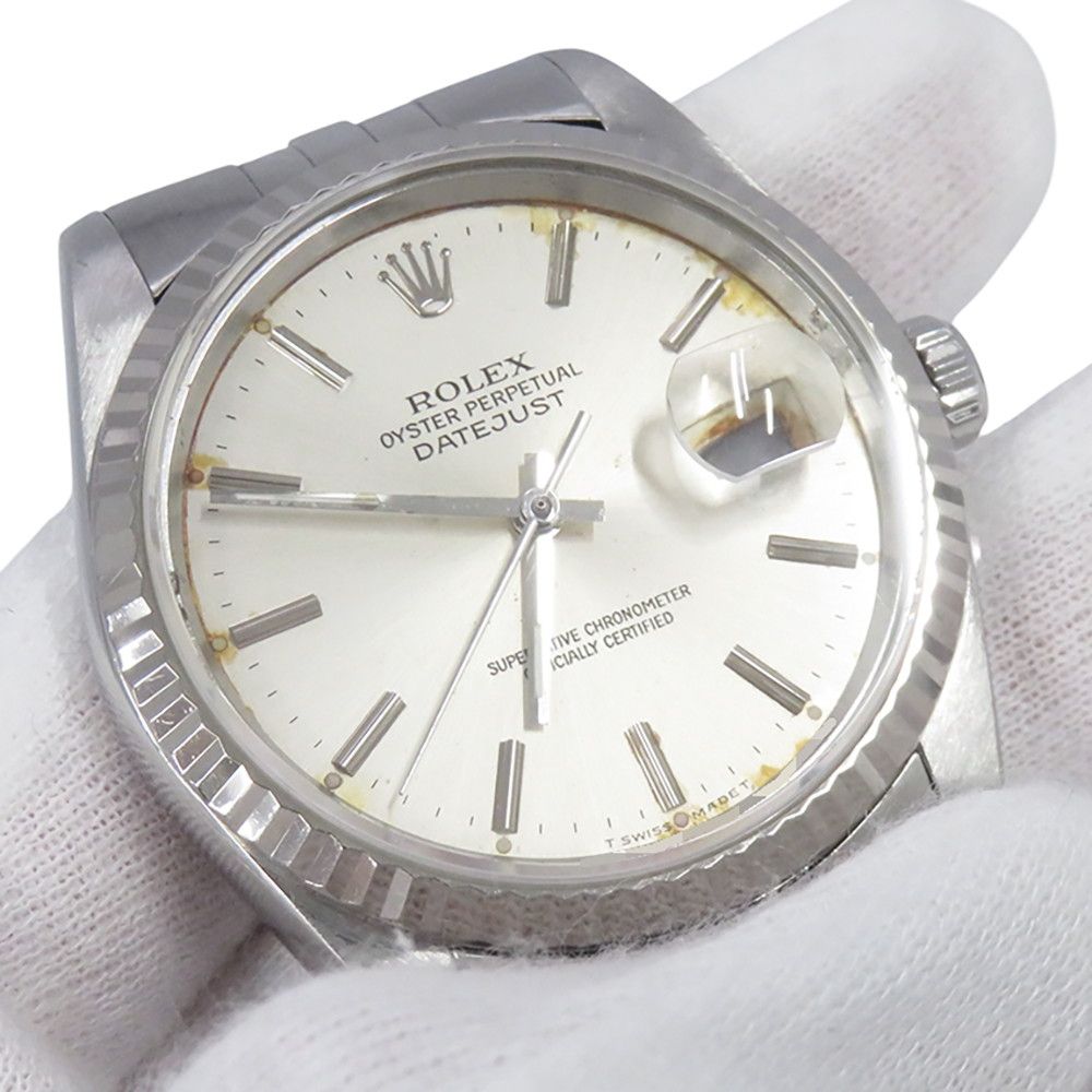 Rolex Datejust 36 SS 18k White Gold Watch Silver Dial — view 4