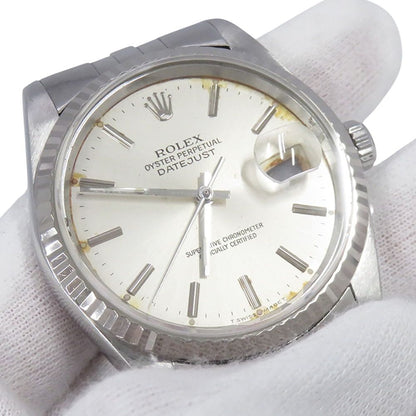 Rolex Datejust 36 SS 18k White Gold Watch Silver Dial — view 4