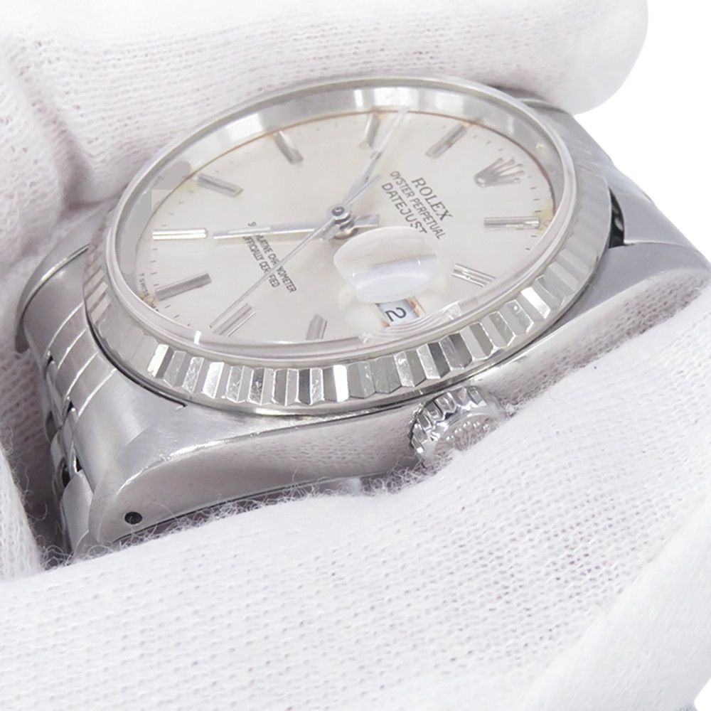 Rolex Datejust 36 SS 18k White Gold Watch Silver Dial — view 5