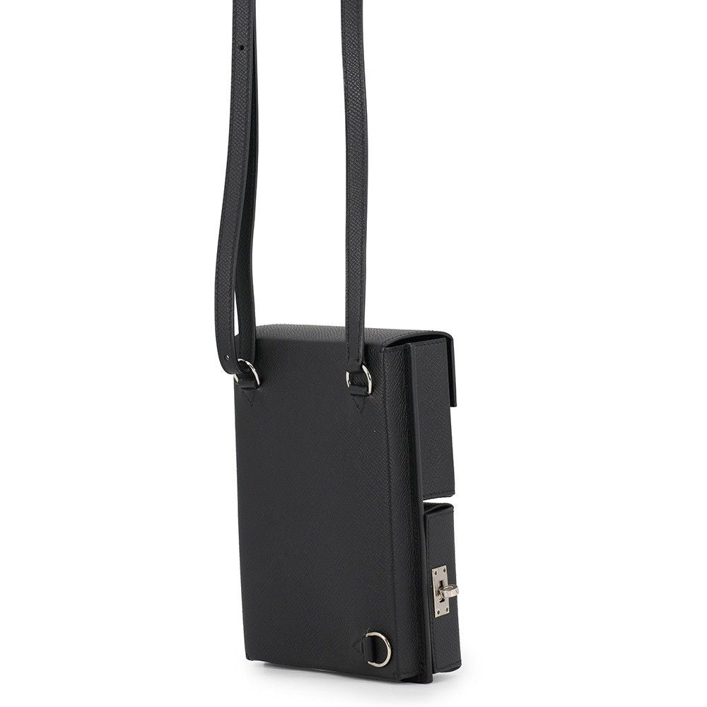 Hermes Shoulder Bag Kelly Multi Pocket Black Silver Epsom — view 2