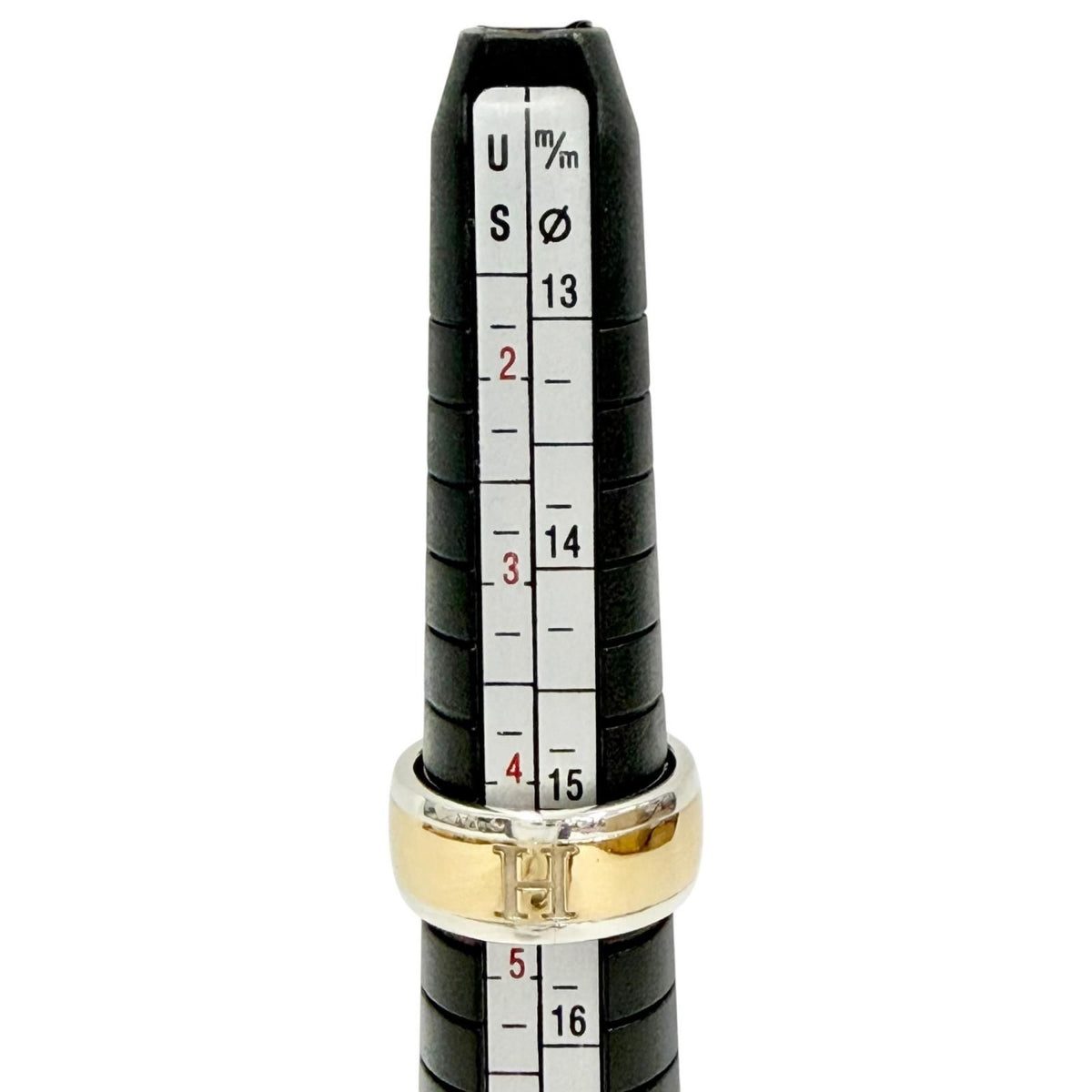 Hermes H Logo Ring Gold Silver — view 7