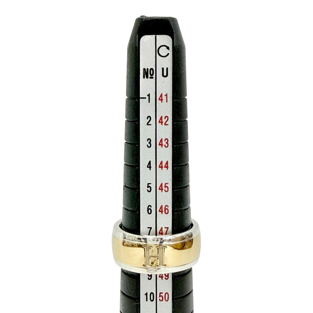 Hermes H Logo Ring Gold Silver — view 8