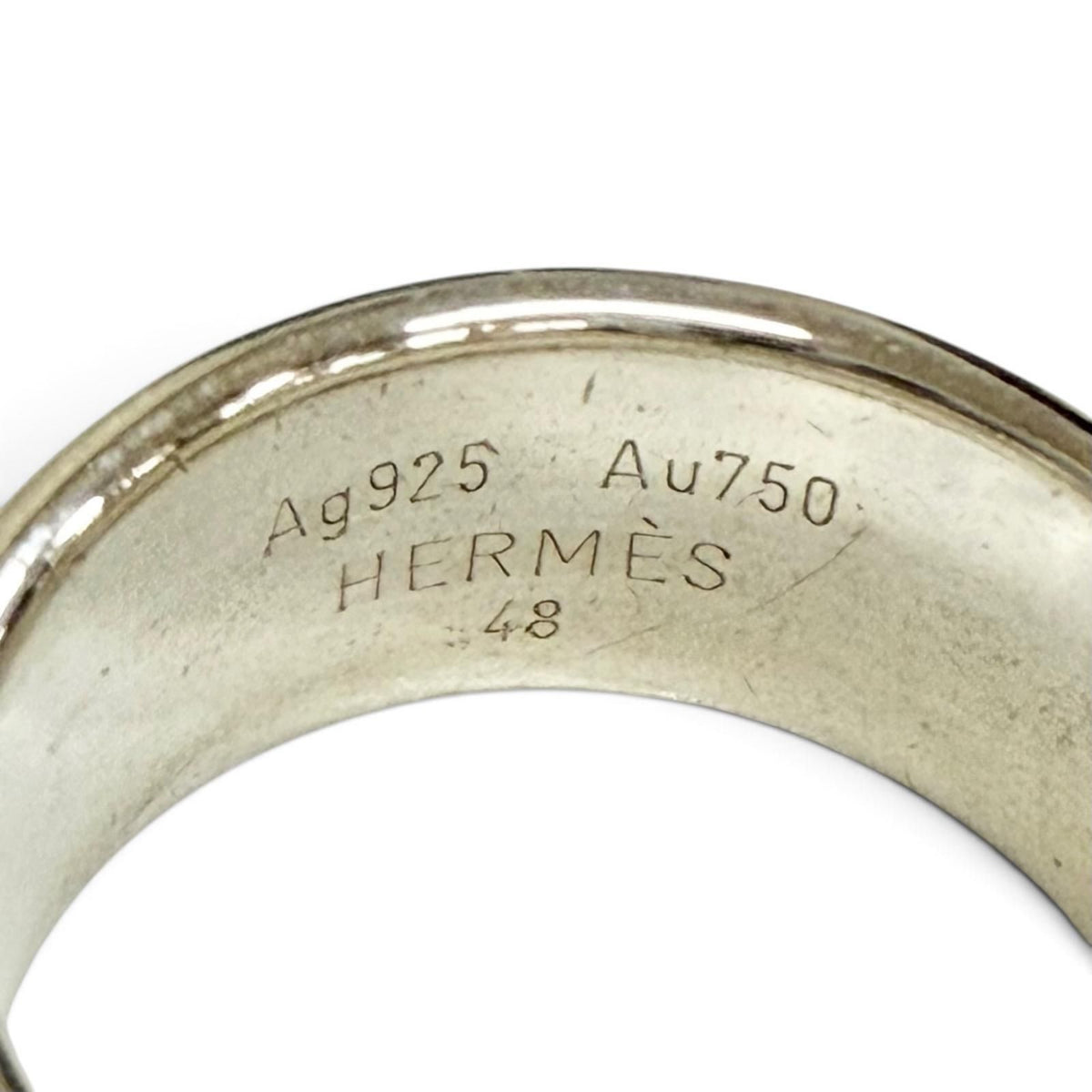 Hermes H Logo Ring Gold Silver — view 6