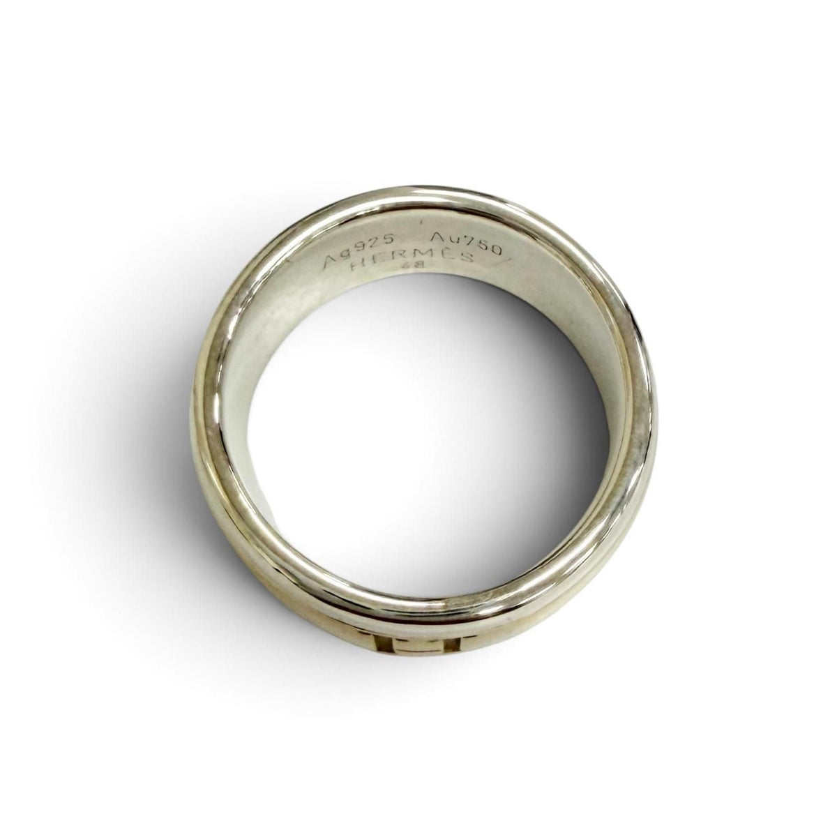 Hermes H Logo Ring Gold Silver — view 4