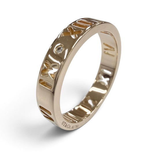 Tiffany & Co Pierced Atlas Diamond Ring Pink Gold JP