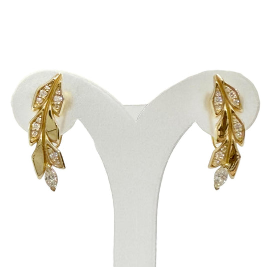 Tiffany & Co Victoria Vine Diamond Earrings Total Yellow Gold
