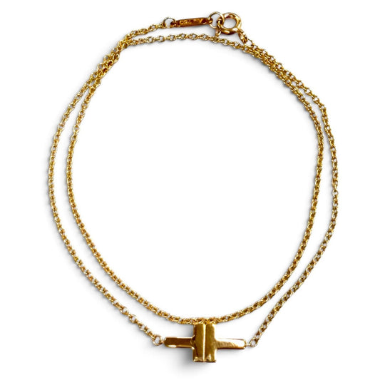 Tiffany & Co T Two Double Chain Bracelet 750 Pink Gold