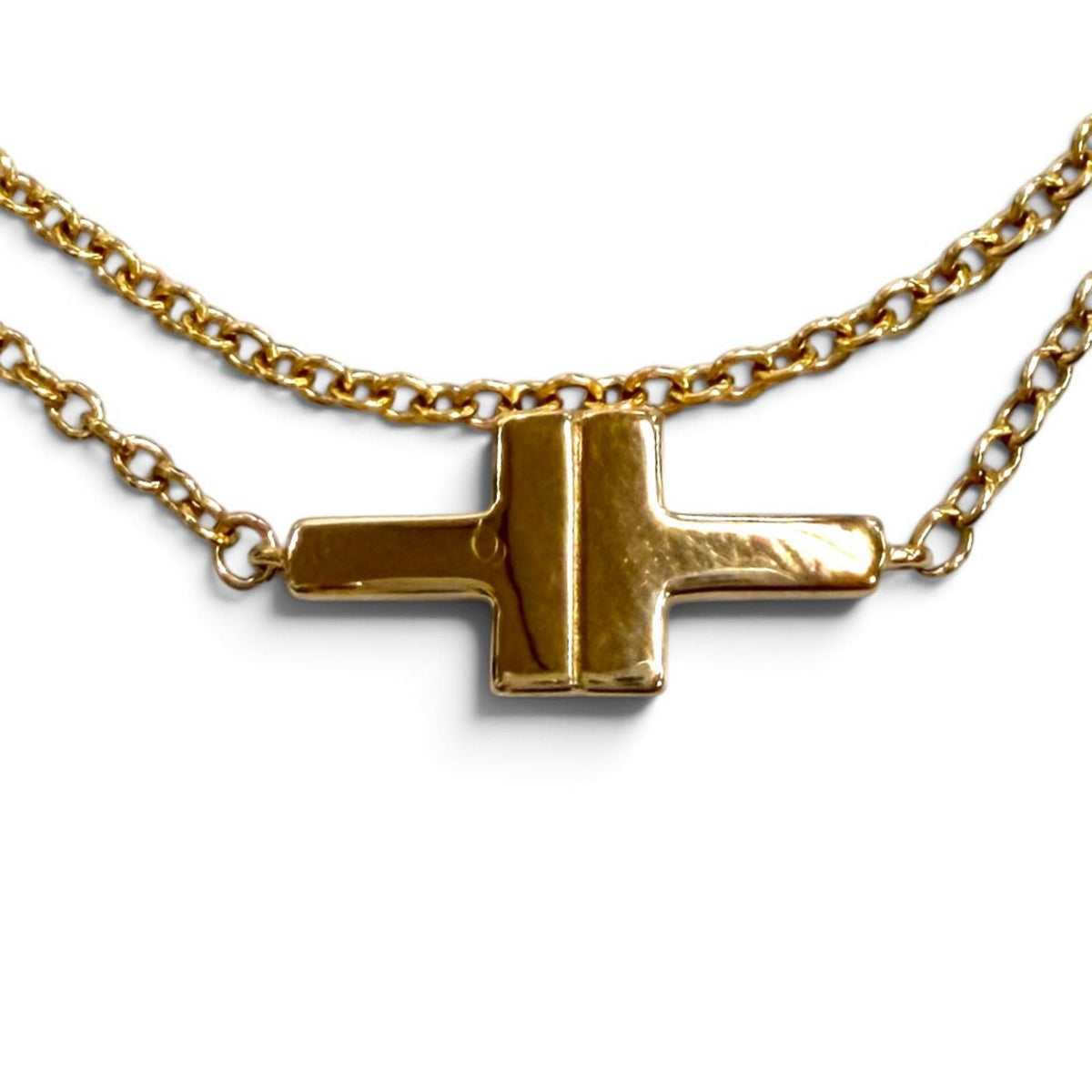Tiffany & Co T Two Double Chain Bracelet 750 Pink Gold — view 4