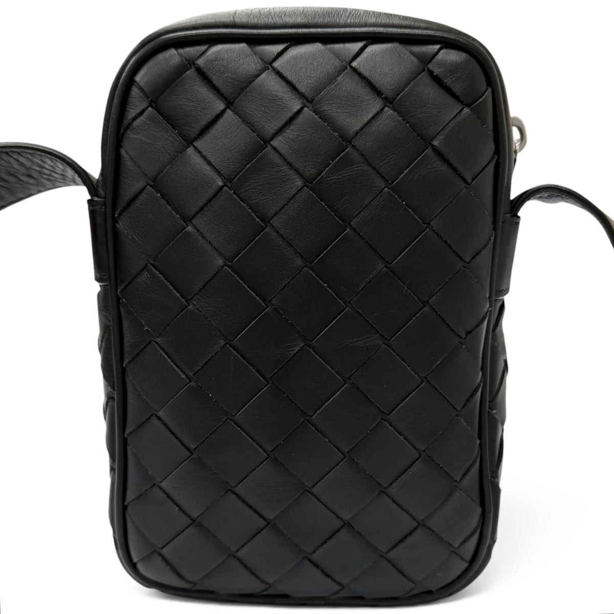 Bottega Veneta Leather Intrecciato Phone Pouch Shoulder Bag Black — view 3