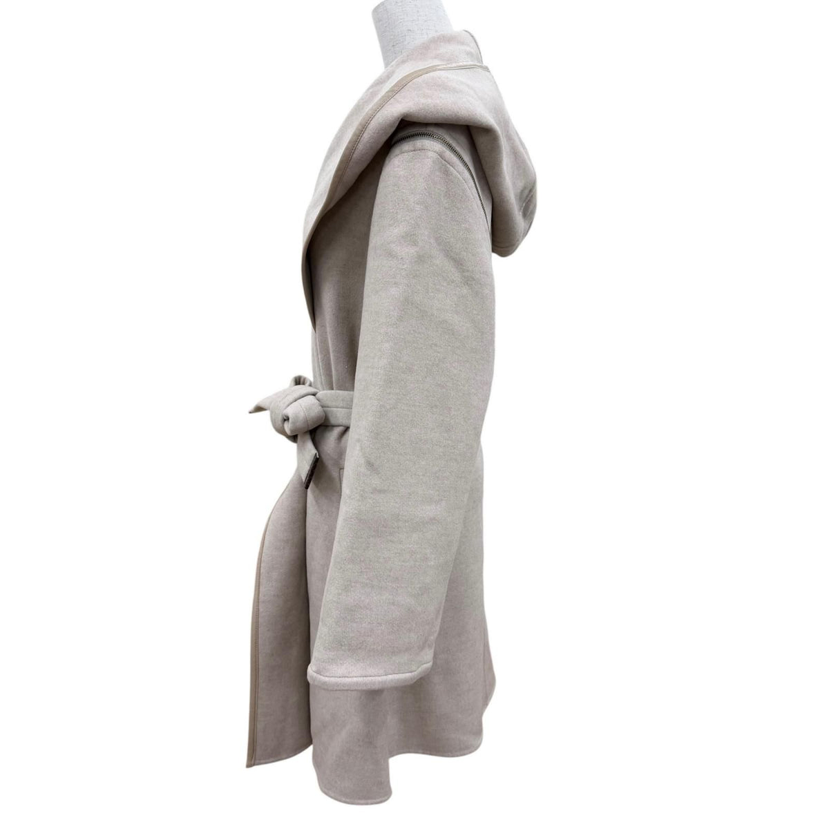Louis Vuitton Cashmere Wool 2-Way Hooded Wrap Coat Beige 36 — view 4