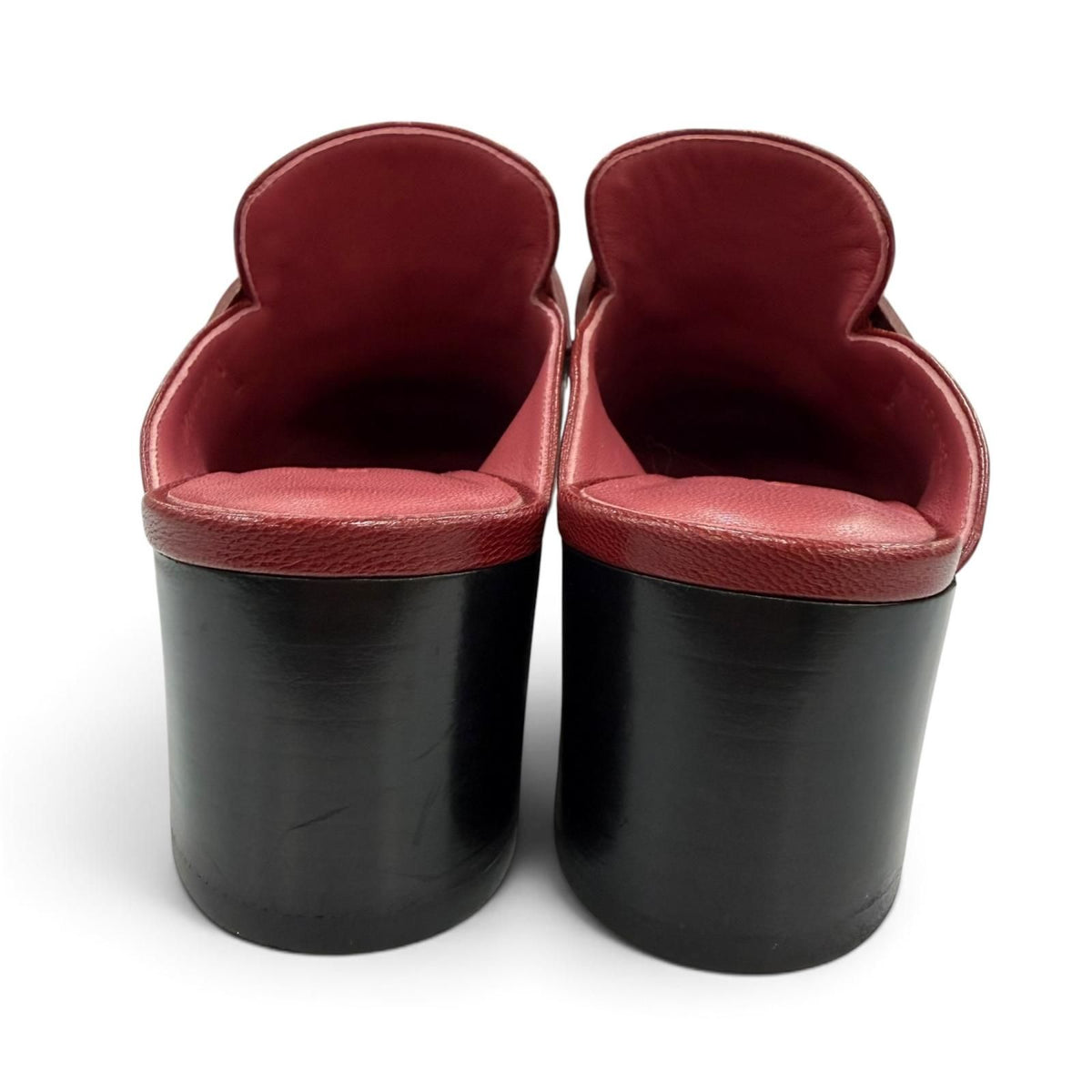 Hermes Paradis Silver Constance H Logo Leather Sandals Red — view 4