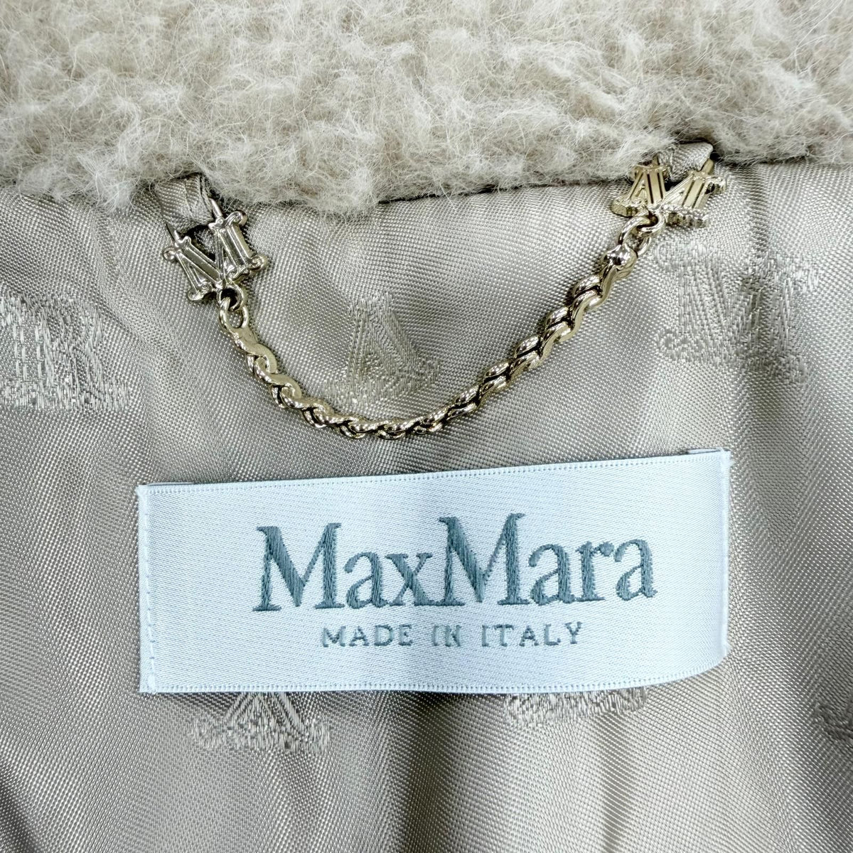 Max Mara Teddy Bear Alpaca Silk Blend Cape Poncho Coat Beige — view 7