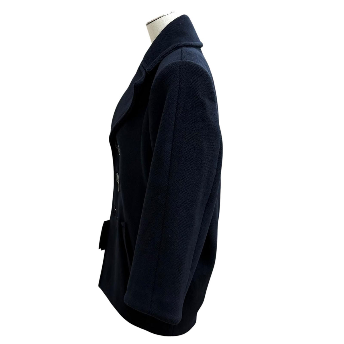 Saint Laurent Paris Wool Silk Blend Double Breasted Pea Coat 36 — view 3