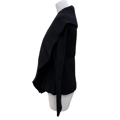 Dior Wool Cotton Bee Embroidery Long Sleeve Knit Cardigan Black 36 — view 3