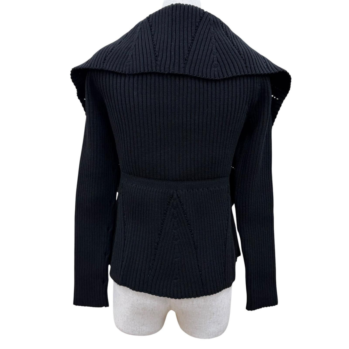 Dior Wool Cotton Bee Embroidery Long Sleeve Knit Cardigan Black 36 — view 4