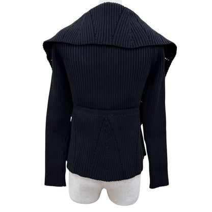 Dior Wool Cotton Bee Embroidery Long Sleeve Knit Cardigan Black 36 — view 4