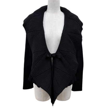 Dior Wool Cotton Bee Embroidery Long Sleeve Knit Cardigan Black 36