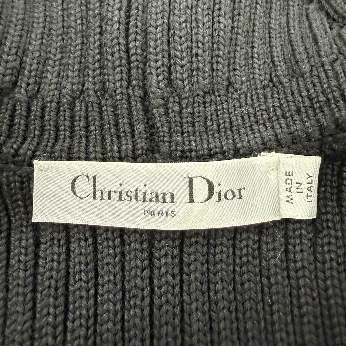 Dior Wool Cotton Bee Embroidery Long Sleeve Knit Cardigan Black 36 — view 6