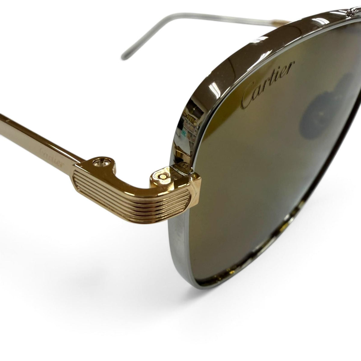 Cartier Two Bridge Eyewear Sunglasses Silver Gold 145 Demo Lens — view 8