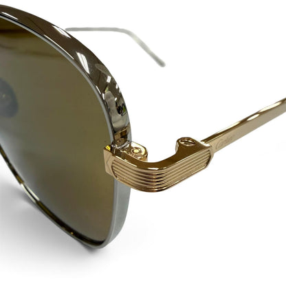 Cartier Two Bridge Eyewear Sunglasses Silver Gold 145 Demo Lens — view 7