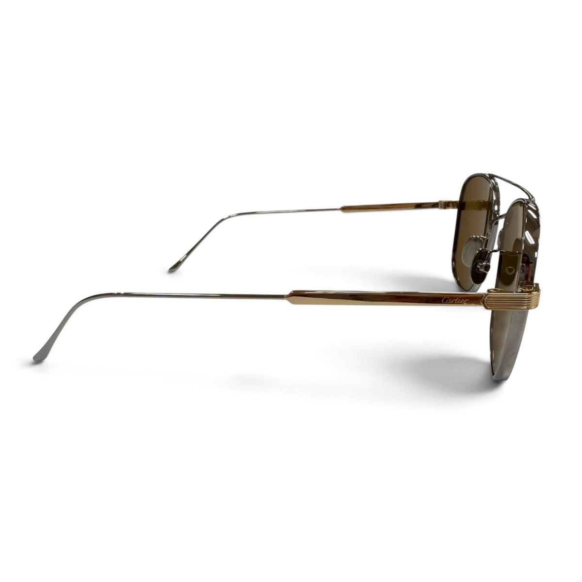Cartier Two Bridge Eyewear Sunglasses Silver Gold 145 Demo Lens — view 5