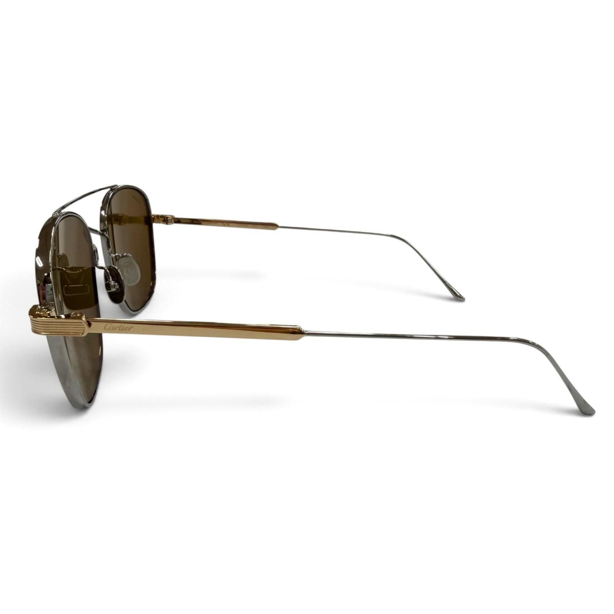 Cartier Two Bridge Eyewear Sunglasses Silver Gold 145 Demo Lens — view 4