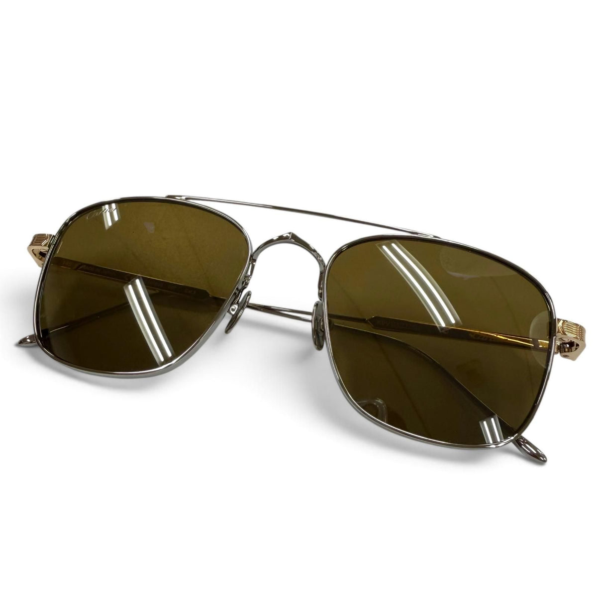 Cartier Two Bridge Eyewear Sunglasses Silver Gold 145 Demo Lens