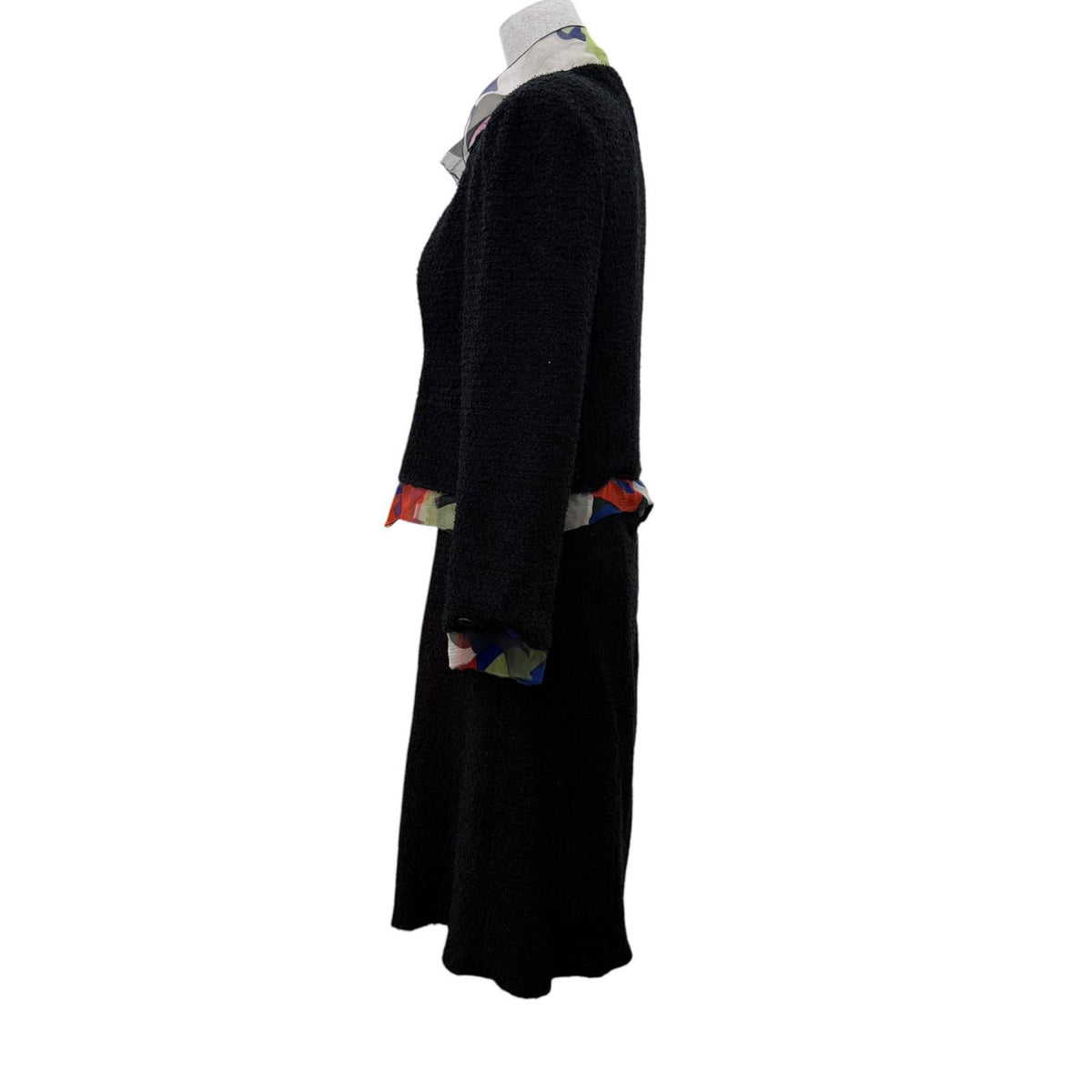 Chanel Vintage Silk Use CC Logo Circle Parts Tweed Jacket Skirt Set 34 — view 3