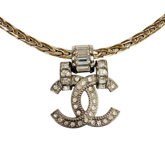 Chanel CC Logo Bijou Decoration Necklace Choker Silver Gold