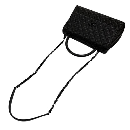 Chanel Coco Handle 29 Large Top Caviar Leather Flap 2-Way Handbag Black — view 7