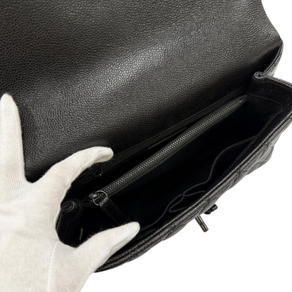 Chanel Coco Handle 29 Large Top Caviar Leather Flap 2-Way Handbag Black — view 5