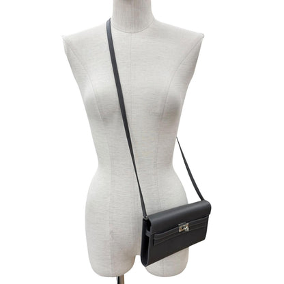 Hermes Kelly Wallet to Go Evercolor Ardoise Silver — view 3