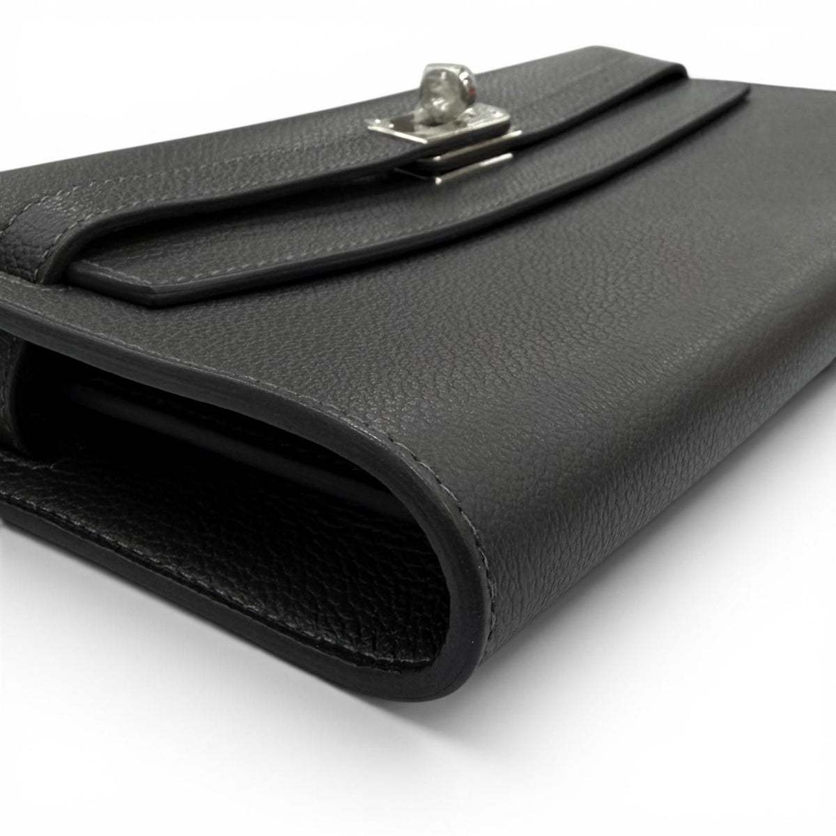 Hermes Kelly Wallet to Go Evercolor Ardoise Silver — view 6