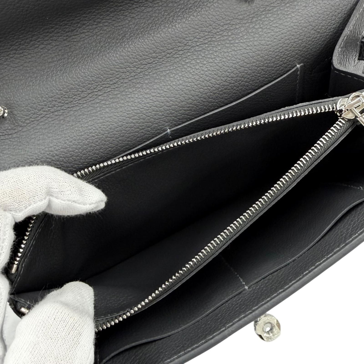 Hermes Kelly Wallet to Go Evercolor Ardoise Silver — view 8