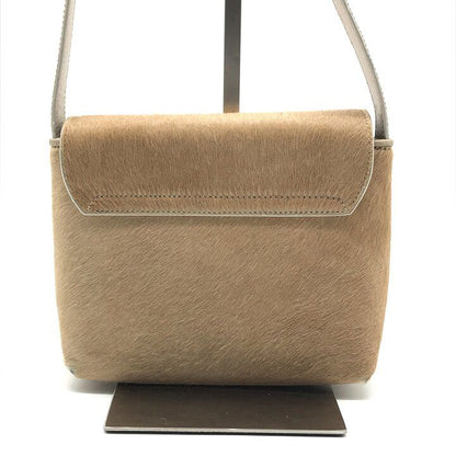 Gucci Vintage Calf Hair Shoulder Bag Beige G Logo — view 3