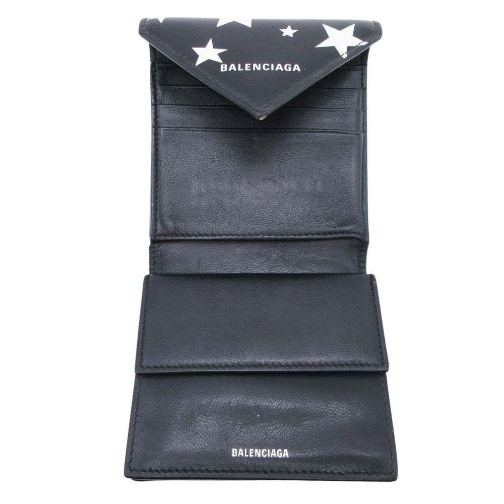 Balenciaga Star Pattern Trifold Wallet Paper Compact Black — view 5