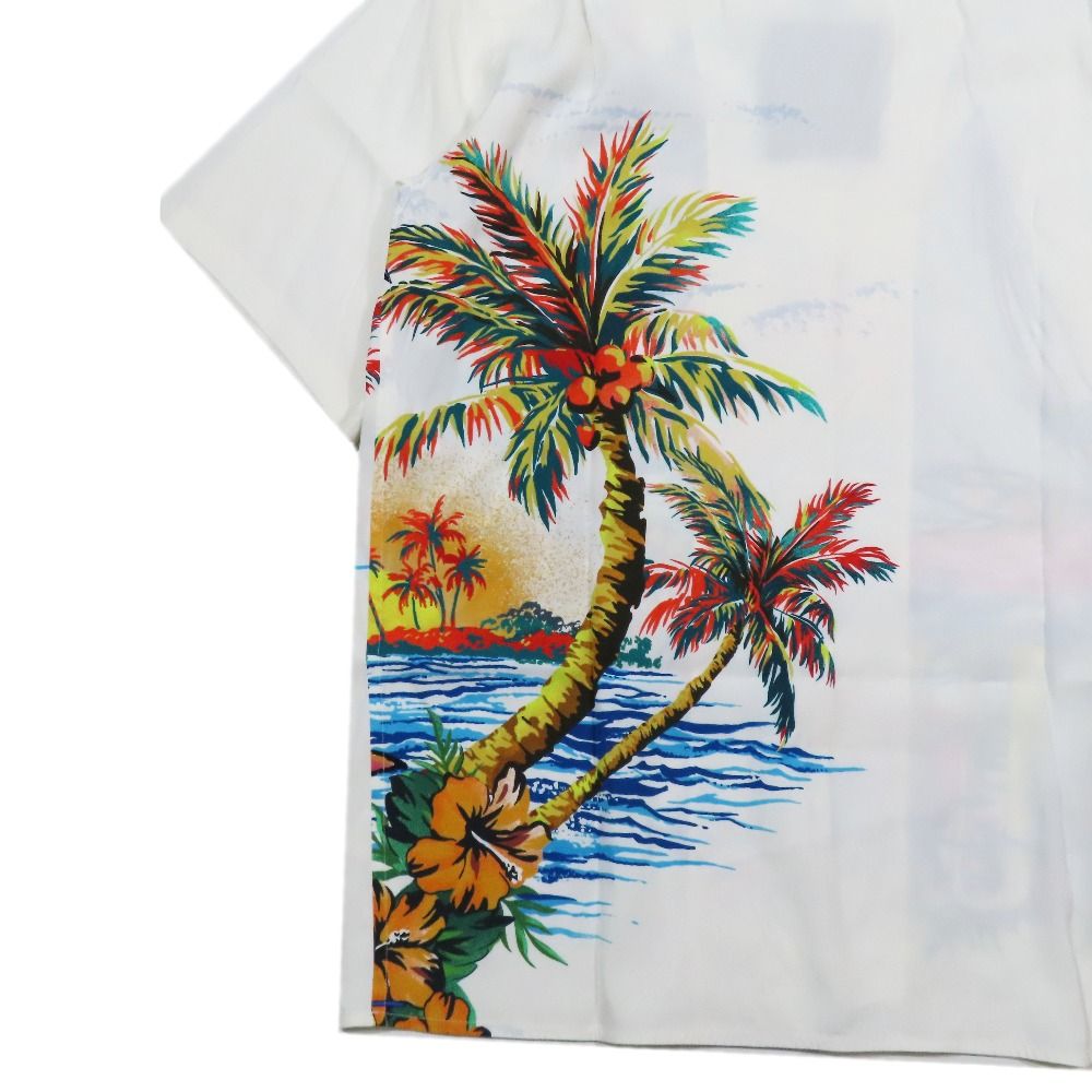 Louis Vuitton Sunset Sailboat Open Collar Shirt Blouse Short Sleeve Top White 36 — view 5