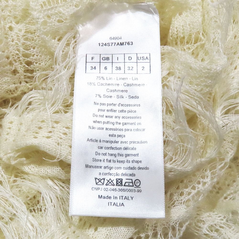 Dior Clochette Lace Fringe Blouse Short Length Shirt Top White 34 — view 6