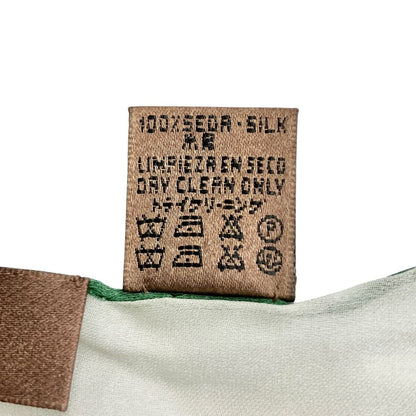 Loewe Vintage Anagram All Over Print Silk Scarf Bandana White Green — view 6