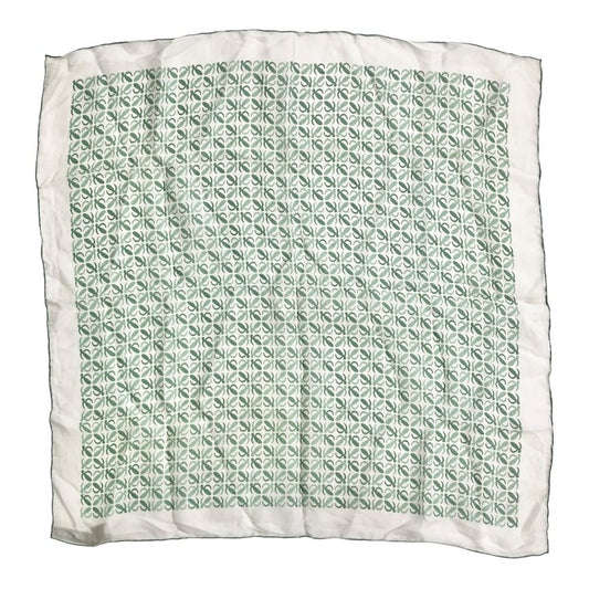 Loewe Vintage Anagram All Over Print Silk Scarf Bandana White Green