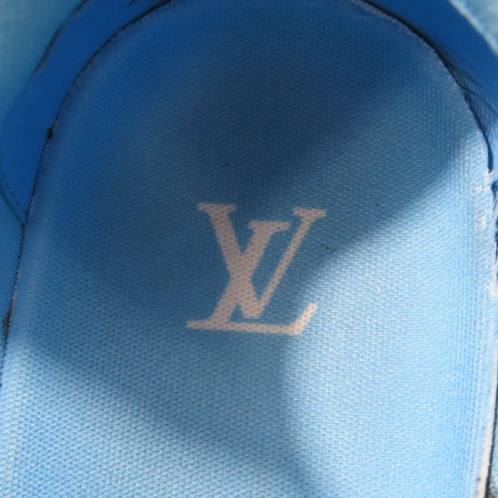 Louis Vuitton LV Trainer Sneakers Marine Monogram Denim Shoes Blue White 8 — view 6