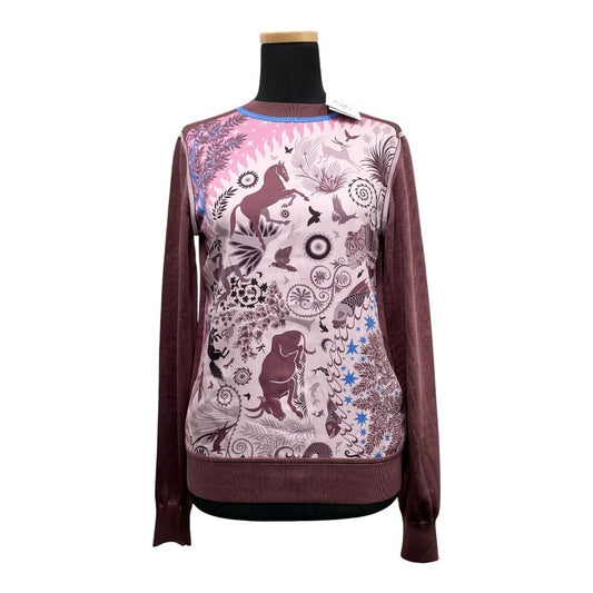 Hermes Orpheus Charm le Charme D'orphee Twillaine Silk Knit Sweater Animal