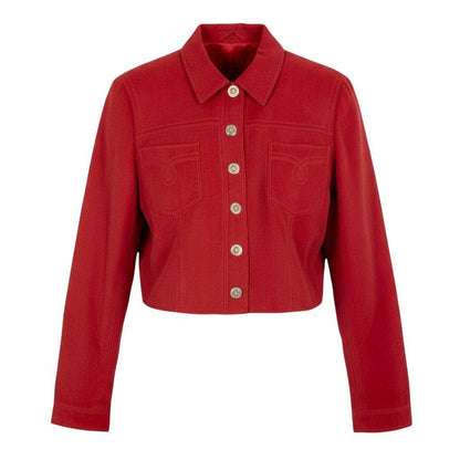 Versace Gianni Vintage Jacket Medusa Button Red Silk