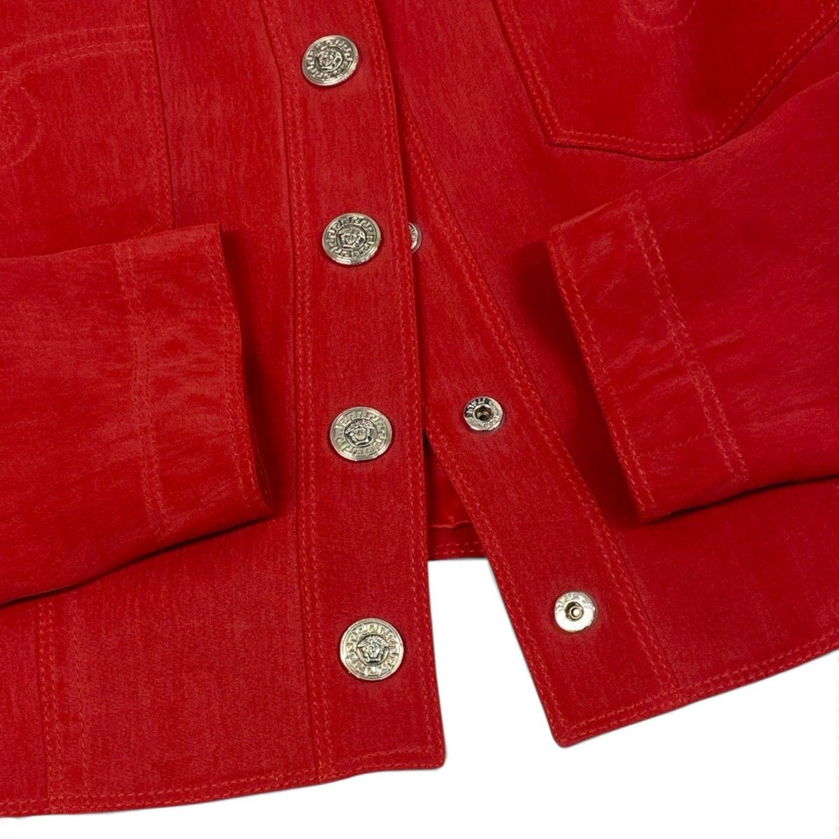 Versace Gianni Vintage Jacket Medusa Button Red Silk — view 6