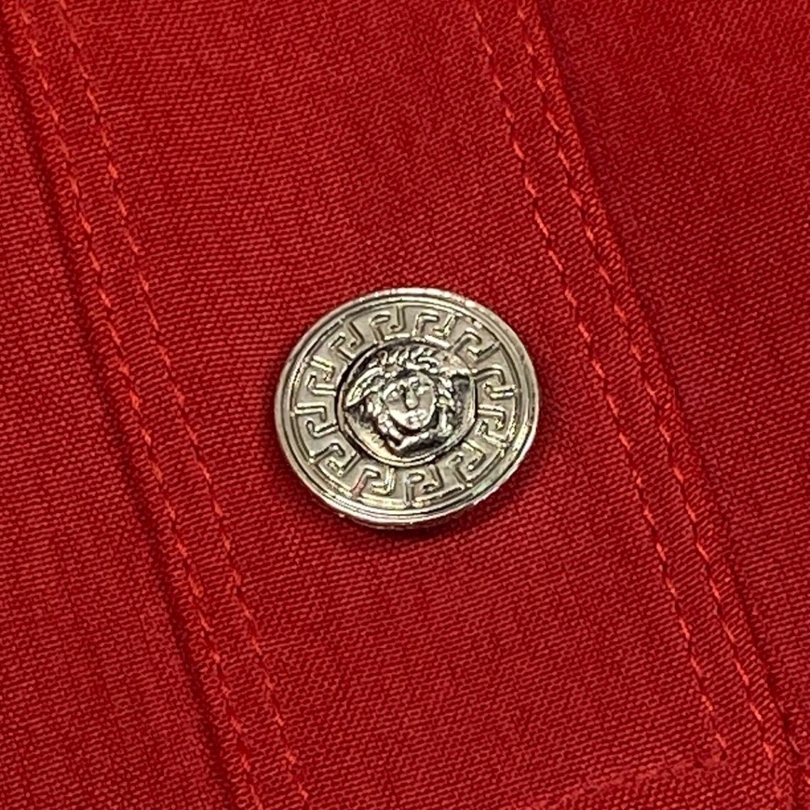 Versace Gianni Vintage Jacket Medusa Button Red Silk — view 7