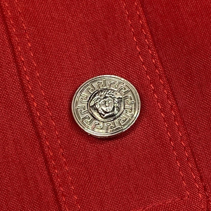 Versace Gianni Vintage Jacket Medusa Button Red Silk — view 7