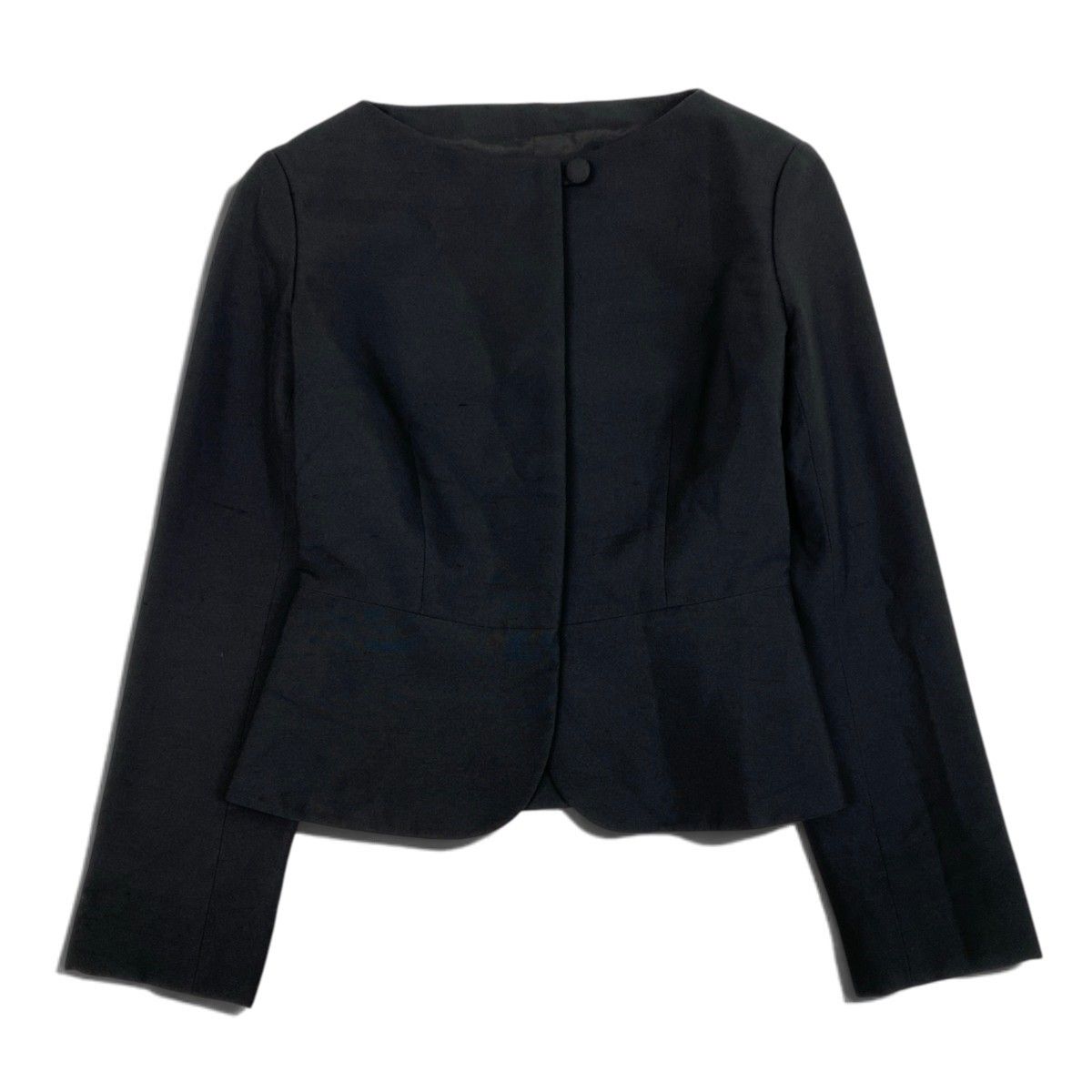 Saint Laurent Collarless Jacket Black Silk