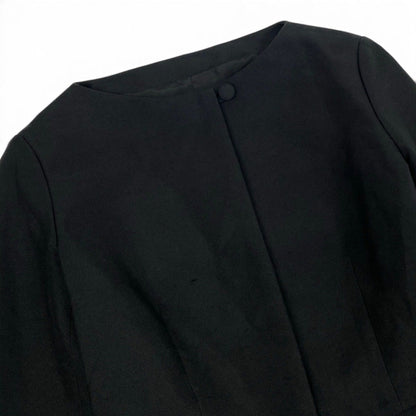 Saint Laurent Collarless Jacket Black Silk — view 4